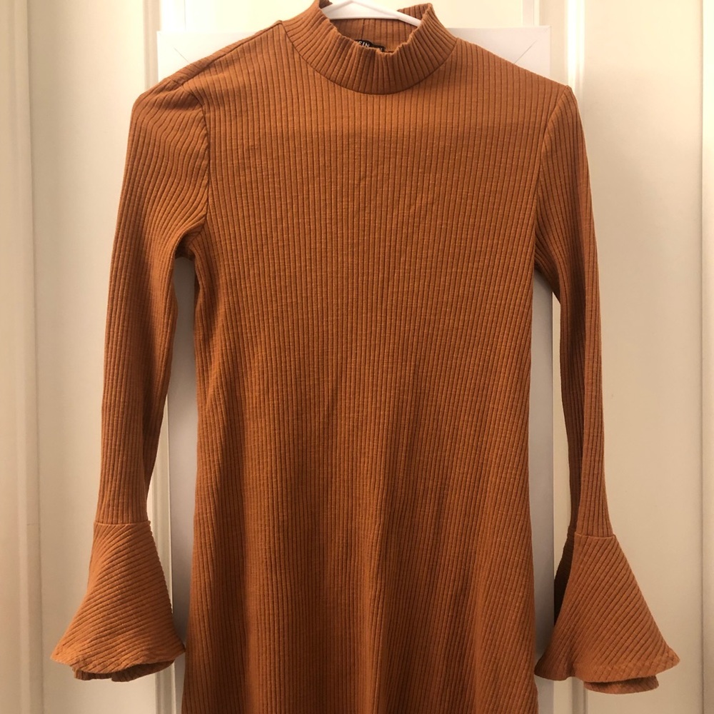 Shein Sweater Shirt Dress. Camel Brown